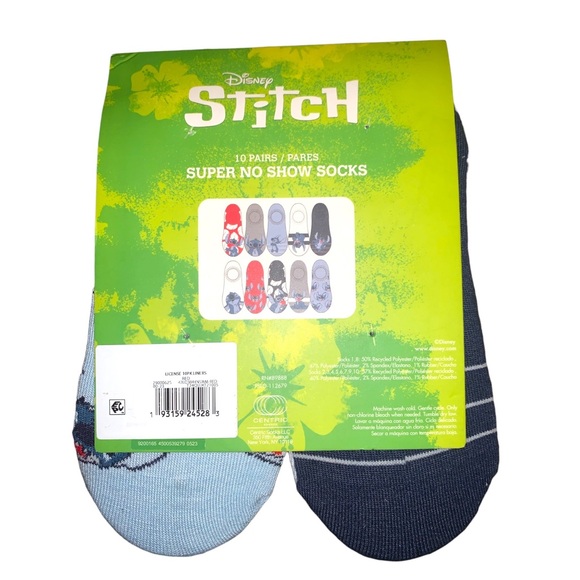 DISNEY LILO AND STITCH SUPER NO SHOW SOCK SIZE 4-10 - Picture 4 of 4